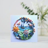 Paper Quilled Craft Flat Notecard (Standing Front)