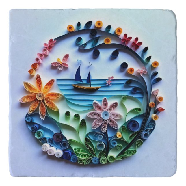 Paper Quilled Craft Trivet (Front)