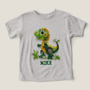 Paper quilling style of Dinosaur change the name Toddler T-shirt