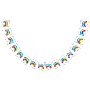 Paper rainbow bunting flags