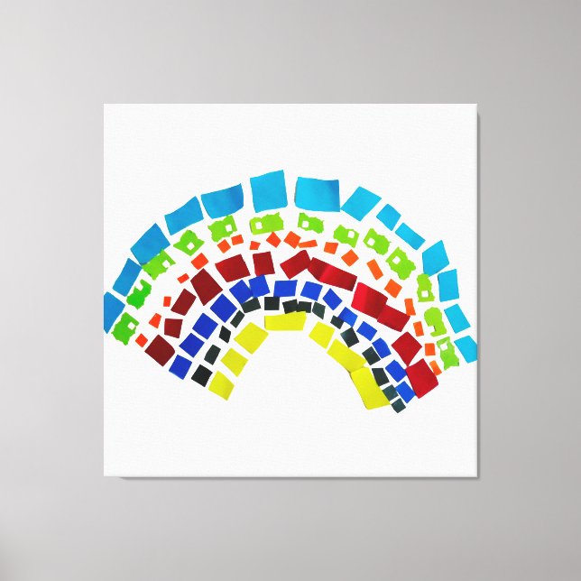 Paper rainbow canvas print (Front)