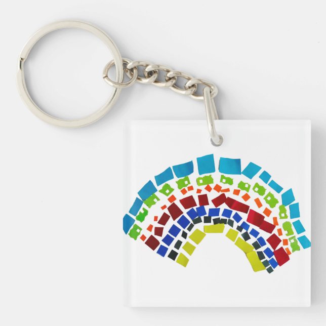Paper rainbow keychain (Front)
