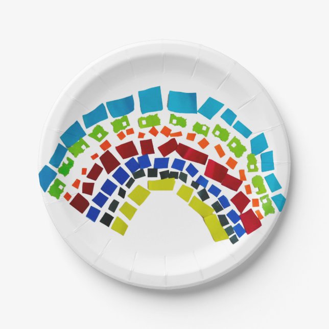Paper rainbow plates (Front)