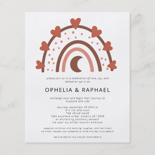 PAPER Rainbow Terracotta QR Code Boho Wedding