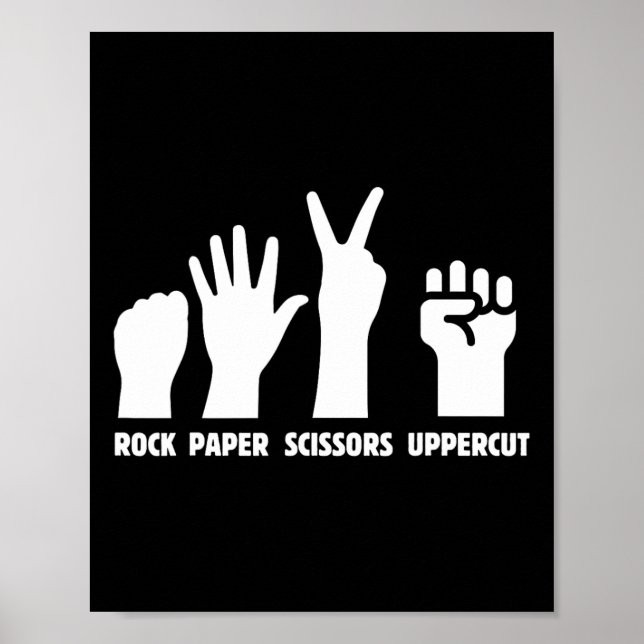Paper Rock Scissors Uppercut Boxing Martial Arts K Poster (Front)