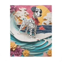 Paper Rococo Dalmatian Surfing Pastel Colors