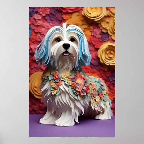 Paper Rococo Havanese Pastel Colors Poster