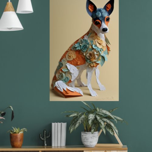 Paper Rococo Toy Fox Terrier Pastel Colors Poster