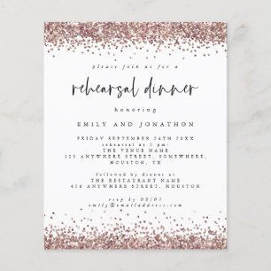 PAPER Rose Glitter White Rehearsal Dinner Invite