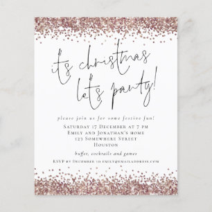 PAPER Rose Gold Glitter Its Christmas Lets Party 
