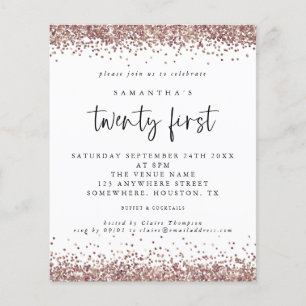 PAPER Rose Gold Glitter White 21st Party Invite