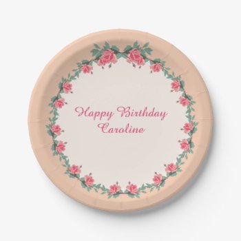 Paper Roses Paper Plates by dawnfx at Zazzle