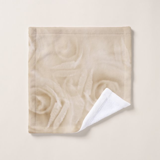Paper Roses Sepia Bath Towel Set (Wash Cloth)