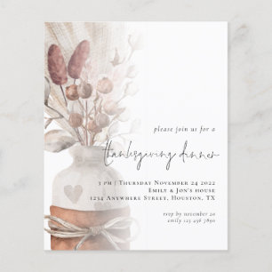 PAPER Rustic Pampas Grass Thanksgiving Invitation