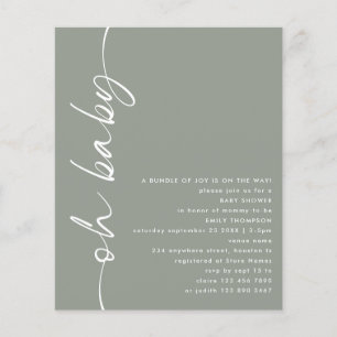 PAPER Script Girl or Boy Sage Oh Baby Shower