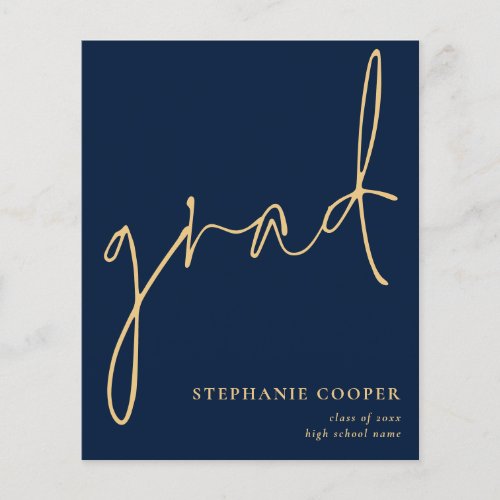 PAPER Script Navy Gold Graduate Announcement