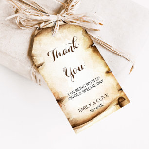 Paper Scroll Rustic Country Thank You Gift Tags