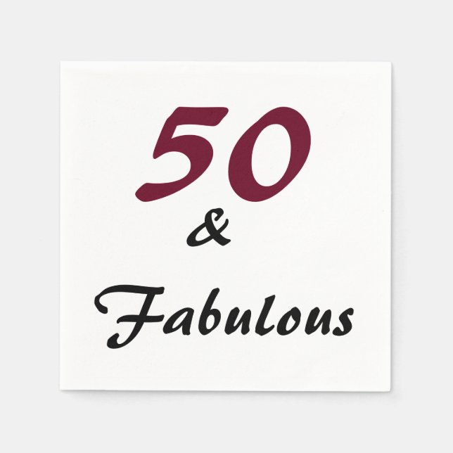 paper serviettes for 50th birthday napkins (Front)