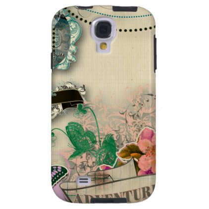 paper shabby chic, french country,vintage,worn,rus galaxy s4 case