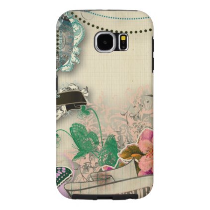 paper shabby chic, french country,vintage,worn,rus samsung galaxy s6 case
