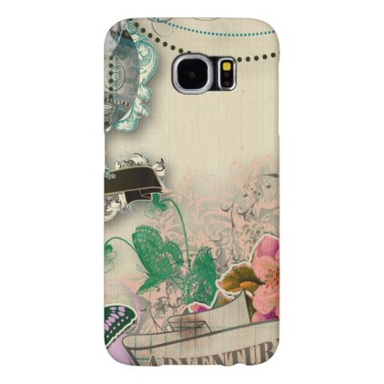 paper shabby chic, french country,vintage,worn,rus samsung galaxy s6 case