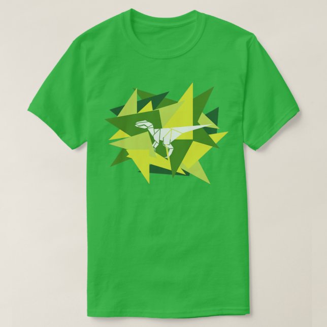 Paper Shards Origami Velociraptor  T-Shirt (Design Front)