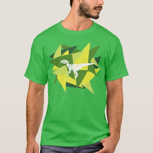 Paper Shards Origami Velociraptor  T_Shirt