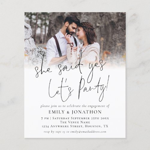 PAPER  She Said Yes Photo Engagement Party Invite