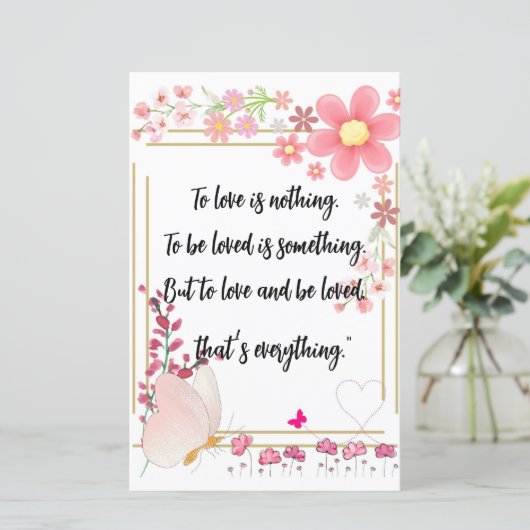 Paper Sheet and Love Quotes (Standing Front)