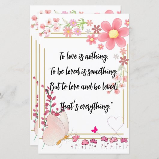 Paper Sheet and Love Quotes (Front/Back)