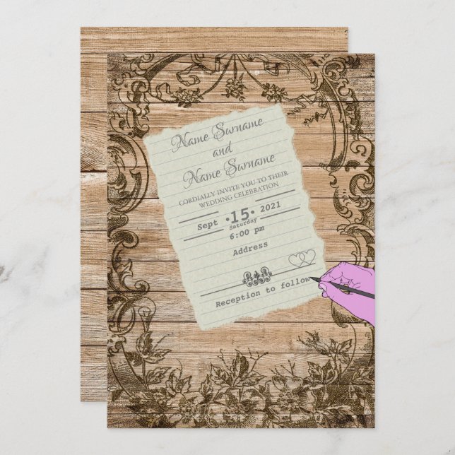 Paper sheet-hand invitation (Front/Back)