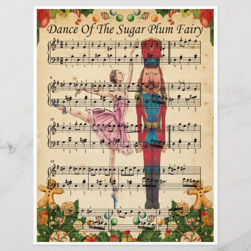 Paper Sheet Music Art-Dance Of The Sugarplum Fairy