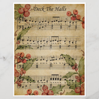 Paper Sheet Music Art-Deck the Halls