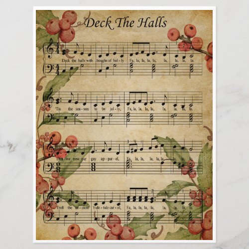 Paper Sheet Music Art_Deck the Halls