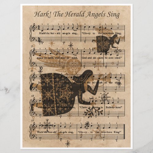 Paper Sheet Music Art-Hark The Herald Angels Sing
