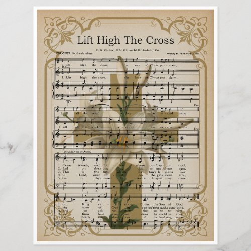 Paper Sheet Music Art_Lift High the Cross