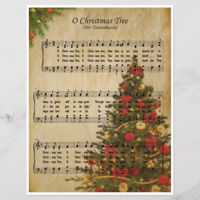 Paper-Sheet Music Art- O Christmas Tree (Front)