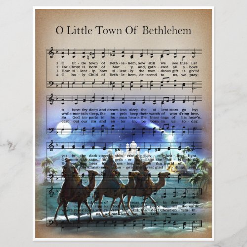 Paper Sheet Music Art_O Little Town Of Bethlehem