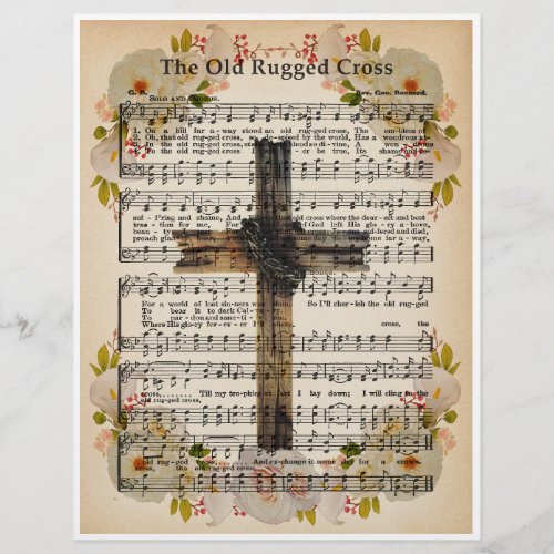 Paper Sheet Music Art_The Old Rugged Cross