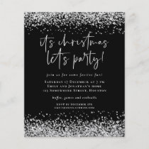 PAPER | Silver Glitter Christmas Lets Party Invite