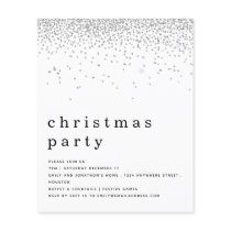 PAPER | Silver Glitter Christmas Party Invite