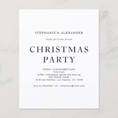 PAPER Simple Black White Christmas Party 