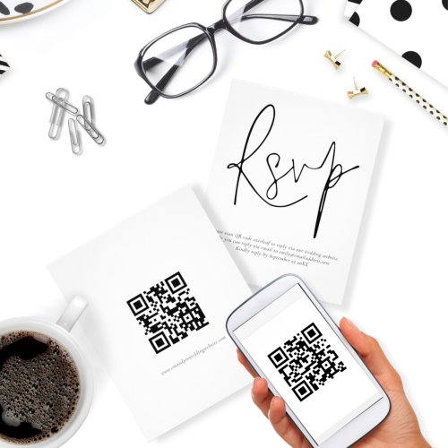 PAPER Simple QR Code Script Wedding RSVP