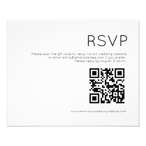 PAPER  Simple QR Code  Wedding RSVP enclosure