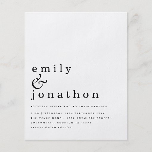 PAPER Simple Text QR Code Wedding Invitation | Zazzle