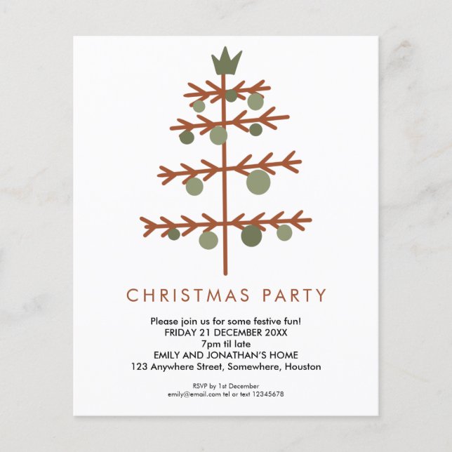 PAPER | Simple Tree Christmas Party Invite (Front)