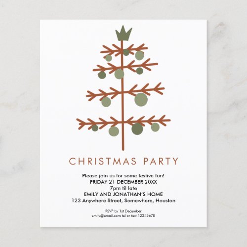 PAPER  Simple Tree Christmas Party Invite