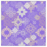 Paper snowflakes and stars on violet background fabric