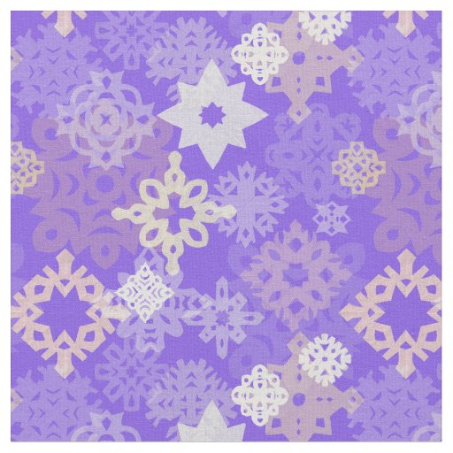 Paper snowflakes and stars on violet background fabric