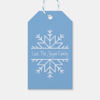 Paper Snowflakes Personalized Handwritten Text Gift Tags by INAVstudio at Zazzle